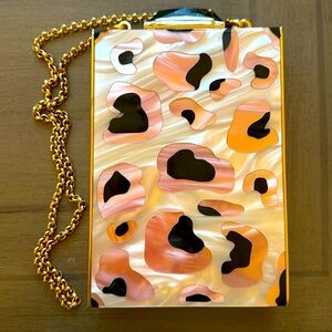 KOTUR BACALL LEOPARD CLUTCH HANDBAG